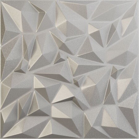 Ekena Millwork 19 5/8"W x 19 5/8"H Leto EnduraWall Decorative 3D Wall Panel, Silver (12-Pack for 32.04 Sq. Ft.
